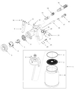 Spray-Gun Parts Diagram and Parts List for HV2002  Campbell Hausfeld Paint Sprayer